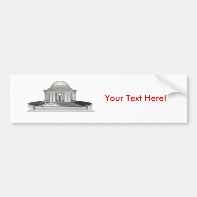 Thomas Jefferson Memorial: 3D Model: Bumper Sticker (Front)