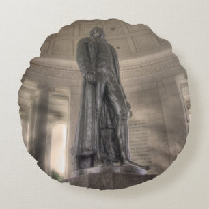 Thomas Jefferson Memorial Bronze Statue Round Cushion