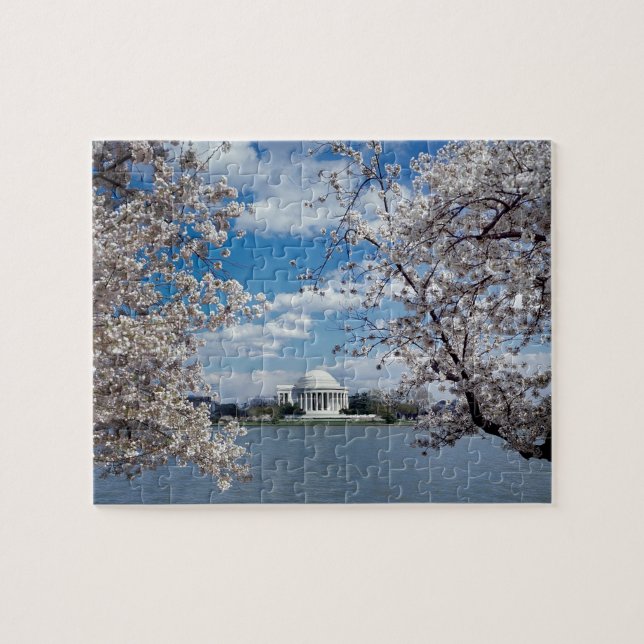 Thomas Jefferson Memorial with Cherry Blossoms Jigsaw Puzzle (Horizontal)