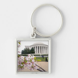 Thomas Jefferson Memorial with cherry blossoms Key Ring