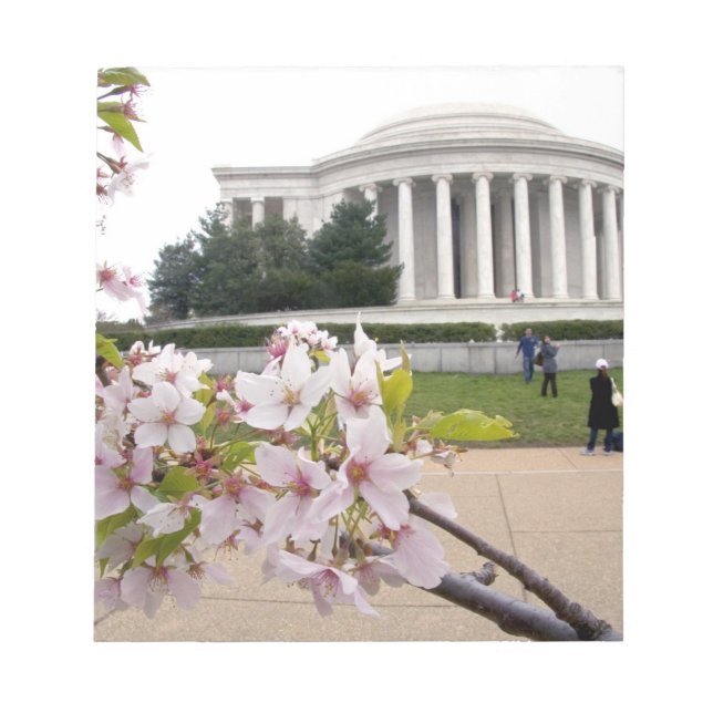 Thomas Jefferson Memorial with cherry blossoms Notepad (Front)