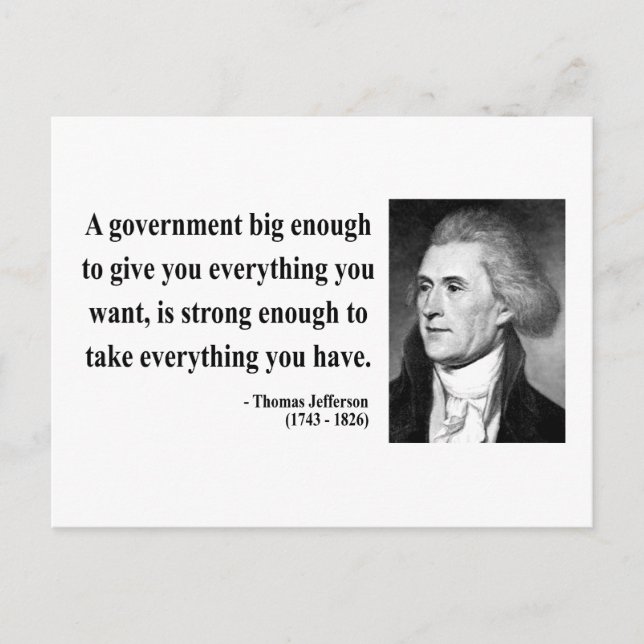 Thomas Jefferson Quote 1b Postcard (Front)