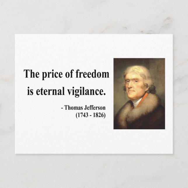 Thomas Jefferson Quote 2c Postcard (Front)