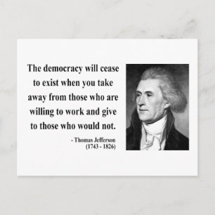Thomas Jefferson Quote 3b Postcard
