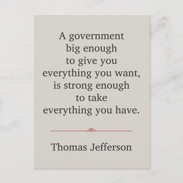 Thomas Jefferson Quote Postcard (Front)