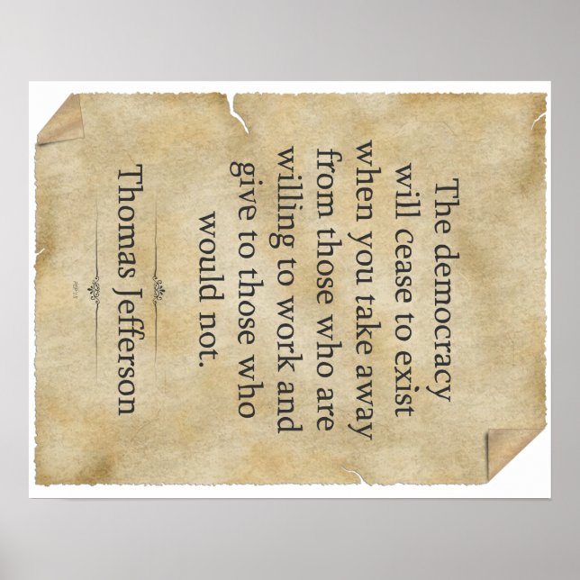 Thomas Jefferson Quote Poster (Front)