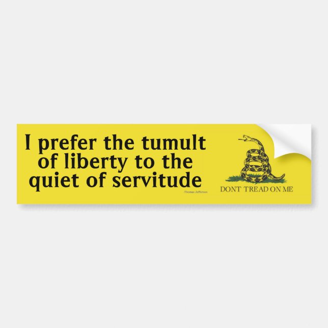 Thomas Jefferson Saying Bumper Sticker (Front)
