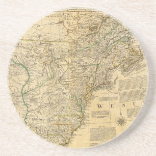 Thomas Jefferys' 1776 American Atlas Map Coaster