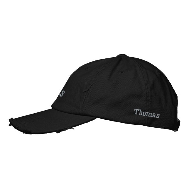 "Thomas" Mens Name Embroidered, Embroidered Hat (Left)