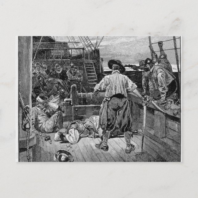 Thomas Moon began to Lay about him with his Postcard (Front)