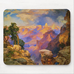 Thomas Moran art, Grand Canyon with Rainbow Mouse Pad