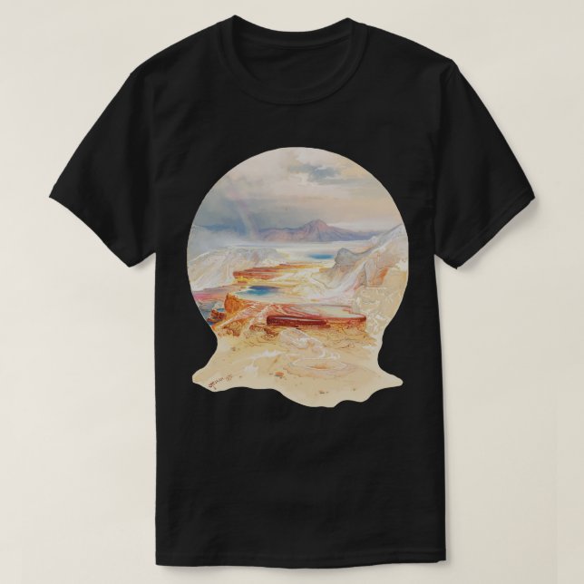 Thomas Moran Painting Minerva Terrace Yellowstone  T-Shirt (Design Front)
