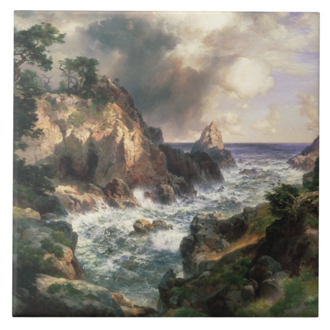 Thomas Moran - Point Lobos, Monterey, California Tile (Front)