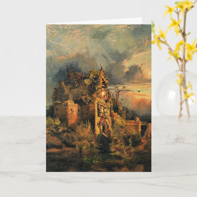 Thomas Moran's painting, The Haunted House, Card (Yellow Flower)
