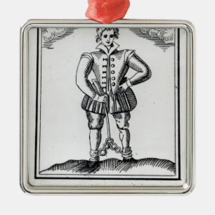 Thomas Nashe , from a pamphlet, pub. in 1597 Metal Ornament