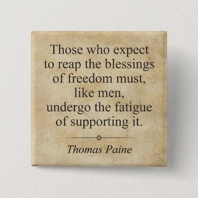 Thomas Paine 15 Cm Square Badge (Front)