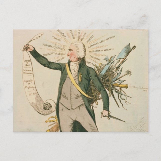 Thomas Paine Political Cartoon Postcard (Front)