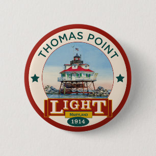 Thomas Point Lighthouse 6 Cm Round Badge
