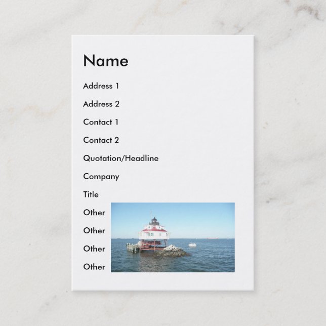 Thomas Point Lighthouse 9-7-08 Business Card (Front)