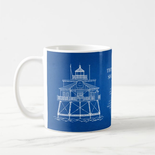Thomas Point Shoal Lighthouse - Maryland - AD Coffee Mug (Left)