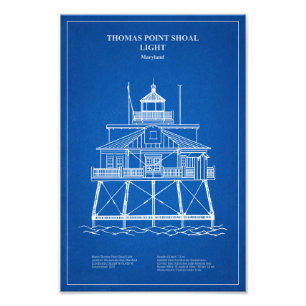 Thomas Point Shoal Lighthouse - Maryland - AD Photo Print