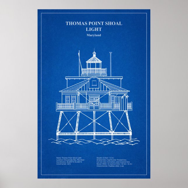 Thomas Point Shoal Lighthouse - Maryland - AD Poster (Front)