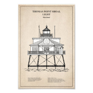 Thomas Point Shoal Lighthouse - Maryland - SBD Photo Print