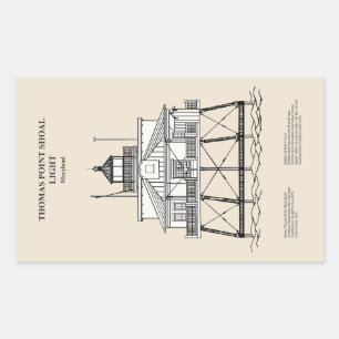 Thomas Point Shoal Lighthouse - Maryland - SBD Rectangular Sticker