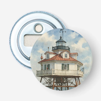 Thomas Point Shoal Lighthouse Watercolor Bottle Opener