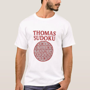 THOMAS Sudoku Puzzle – Bold Red Grid Tee