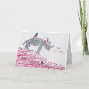 Thomas the White Rhino Holiday Card