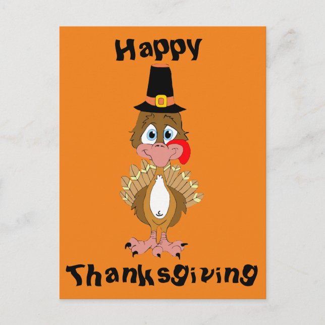 Thomas Turkey Happy Thanksgiving Postcard (Front)