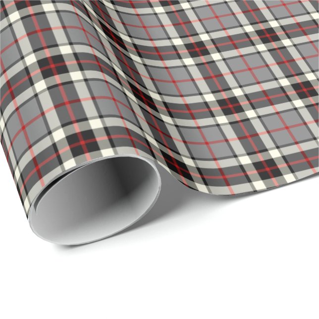 Thompson Clan Grey Formal Dress Tartan Wrapping Paper (Roll Corner)