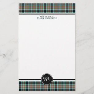 Thompson Clan Hunting Tartan Monogram Stationery