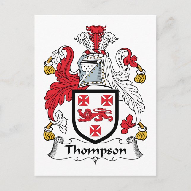 Thompson Family Crest Postcard (Front)