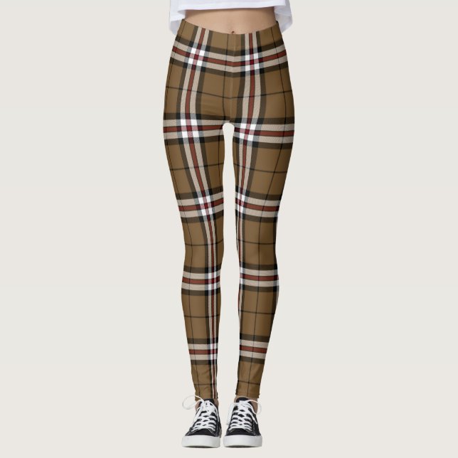 Thomson Camel Tartan Leggings (Front)
