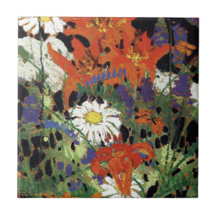 Thomson - Marguerites, Wood Lilies and Vetch Ceramic Tile