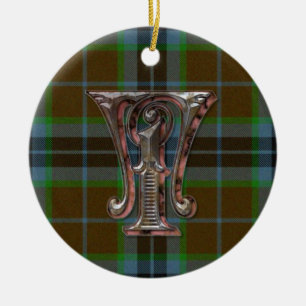 Thomson Plaid Monogram ornament