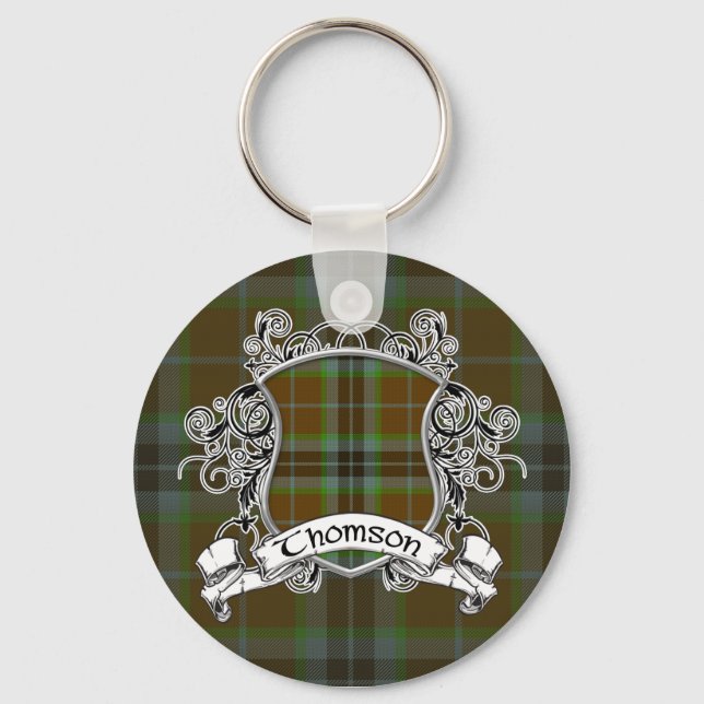 Thomson Tartan Shield Key Ring (Front)