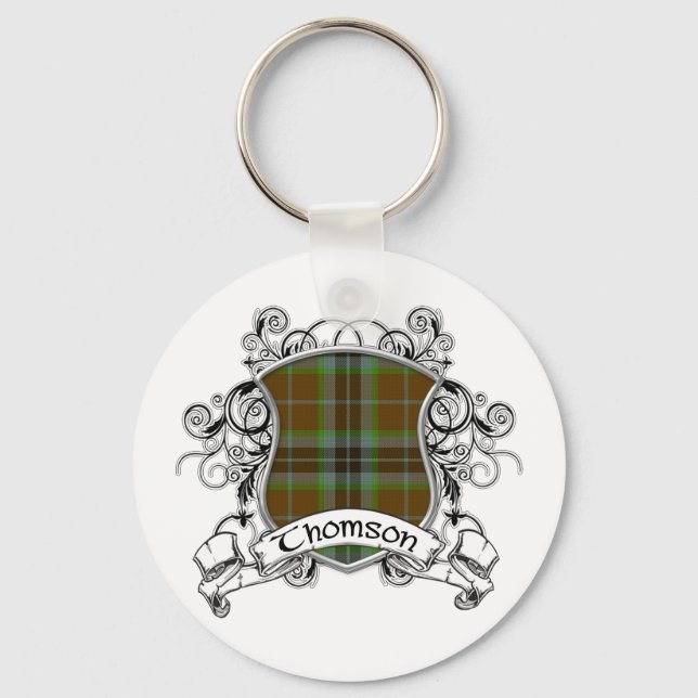 Thomson Tartan Shield Key Ring (Front)
