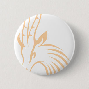 Thomson's Gazelle in Swish Drawing Style 6 Cm Round Badge