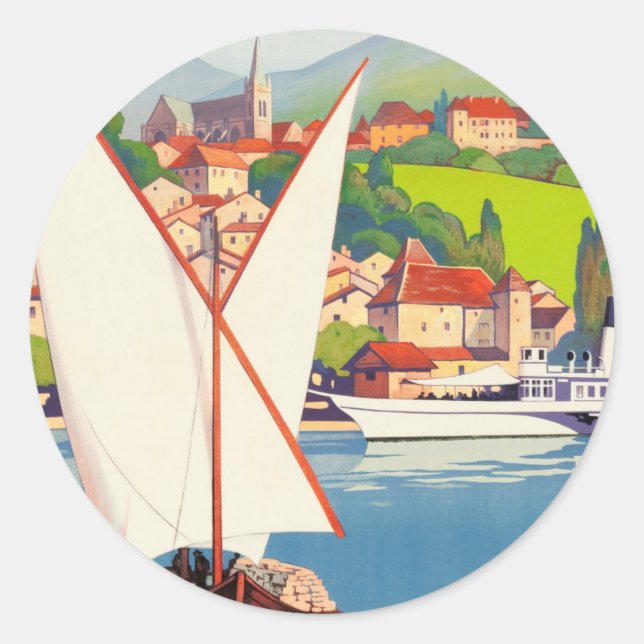 Thonon Les Bains French Travel Europe Classic Round Sticker (Front)