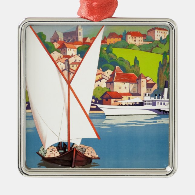 Thonon Les Bains French Travel Europe Metal Ornament (Front)
