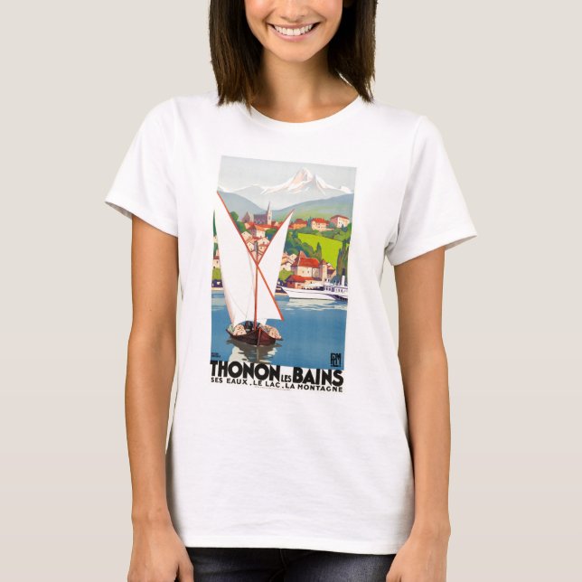 Thonon Les Bains French Travel Europe T-Shirt (Front)