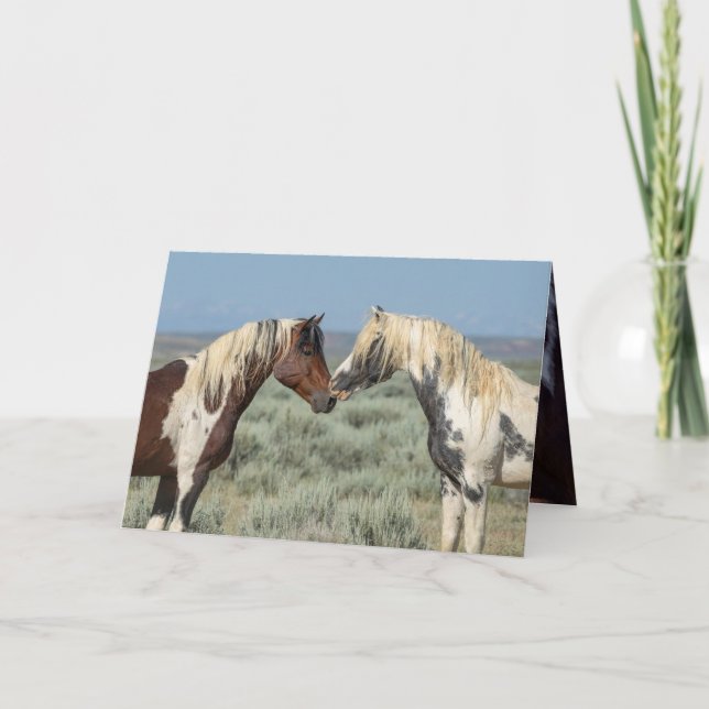 Thor and Tahlequah Wild Horse Greeting Card (Front)