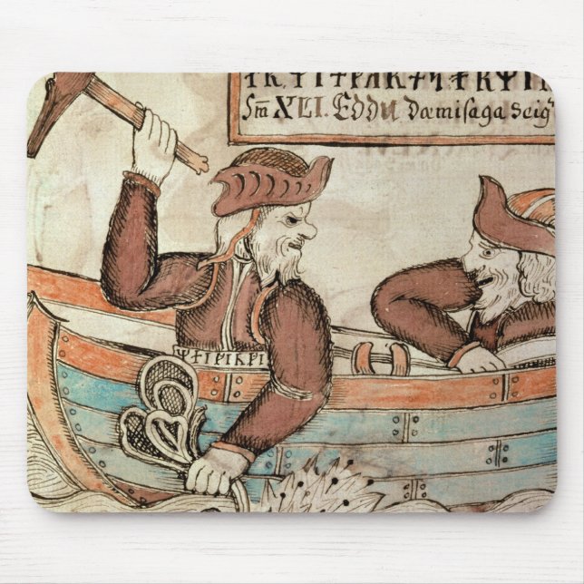 Thor fishing for the serpent of Midgard Mouse Pad (Front)