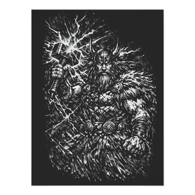 Thor — Storm‑Hammered God of Thunder Poster (Front)