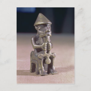 Thor with a hammer, statuette found in Iceland Postcard