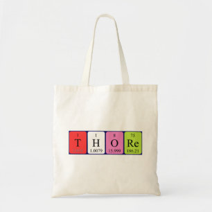 Thore periodic table name tote bag