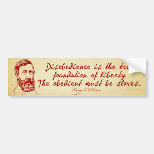 Thoreau Disobedience Bumper Sticker
